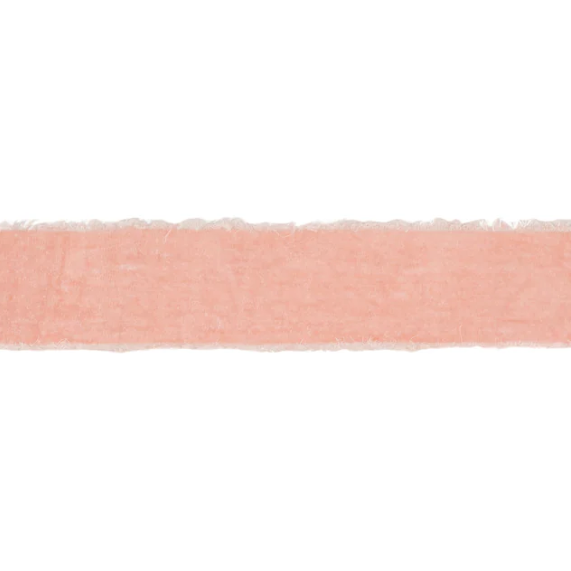 Close-up of a pink velvet ribbon with a white background