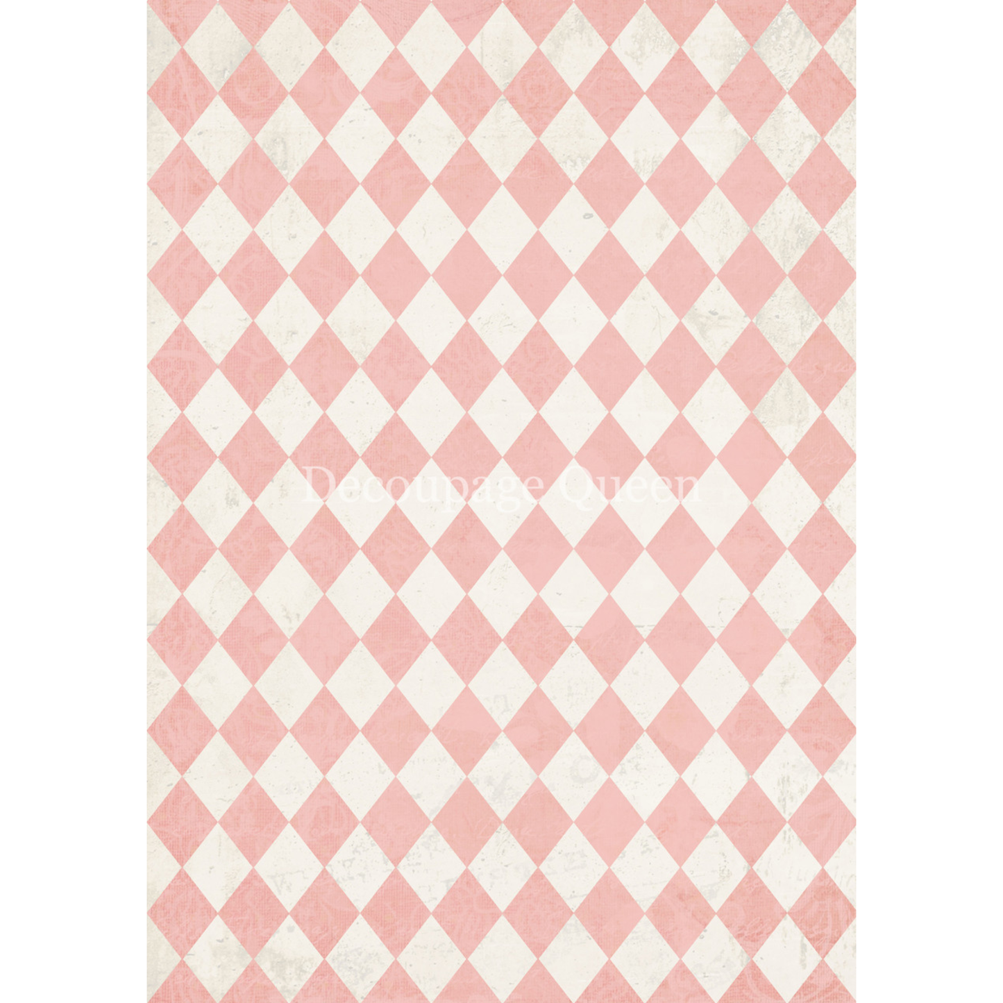 Pink and white diamond checkered pattern on a white background