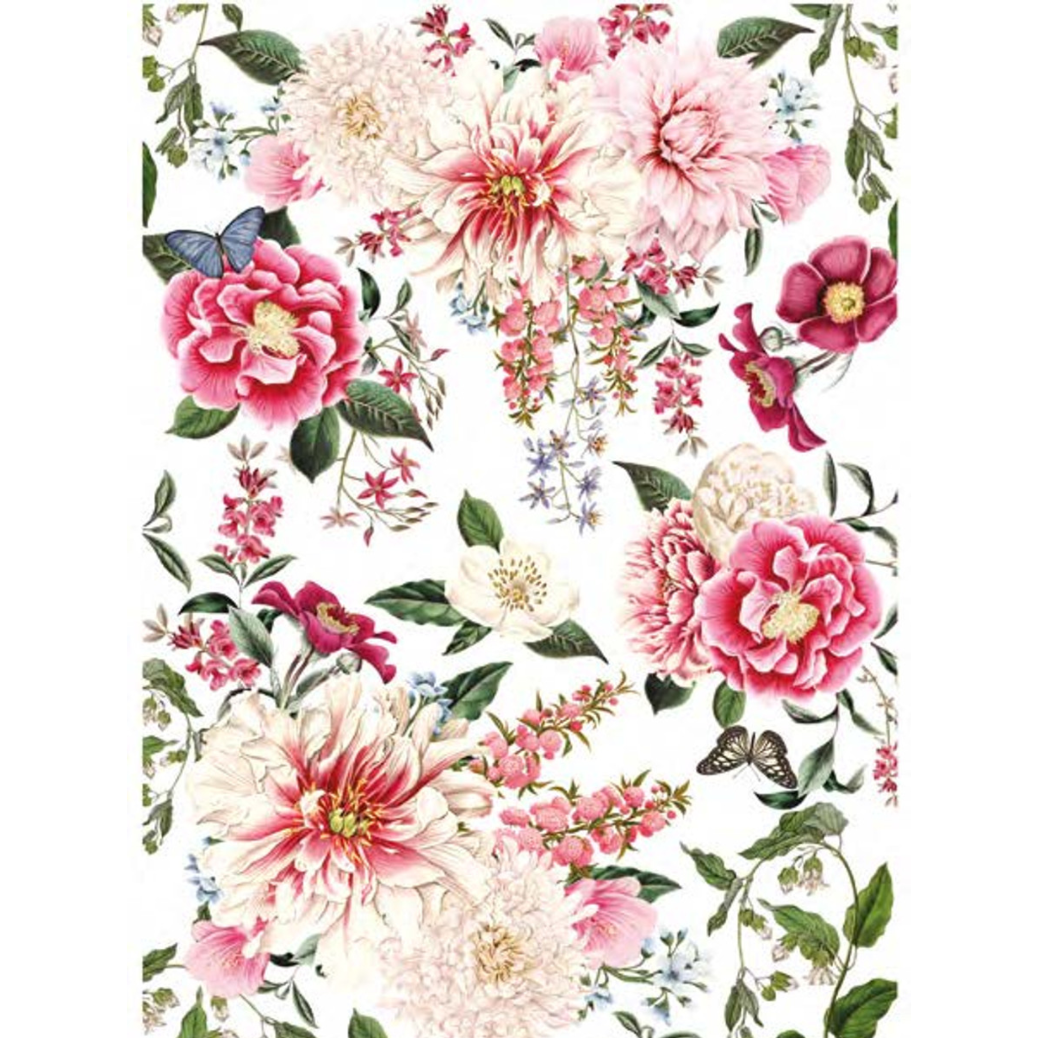 Papel de arroz para decoupage Blooming Flower Garden Mulberry Tissue Pink  Floral Decoupage Sheet, A4, PD173 -  México