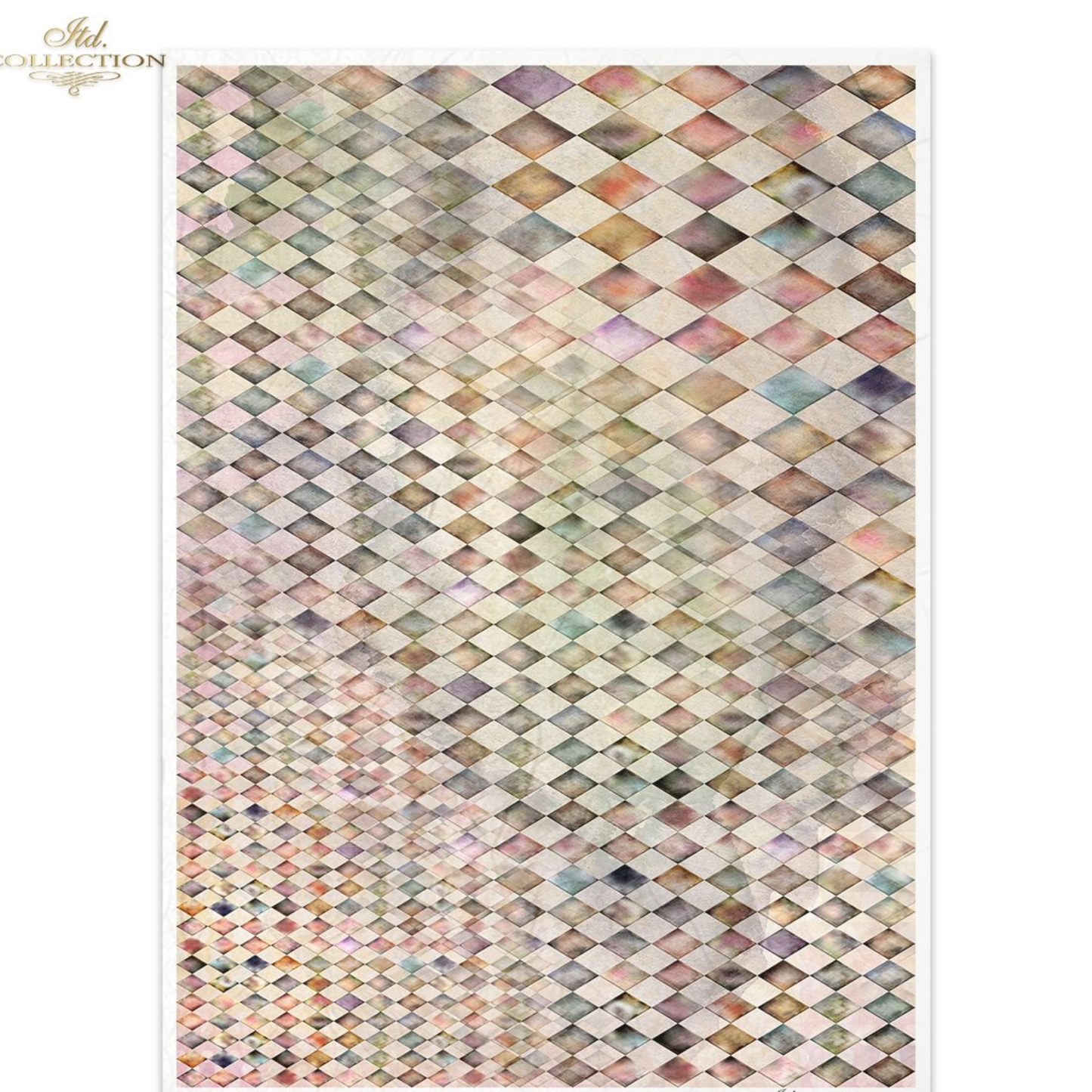 Multicolored diamond pattern paper.