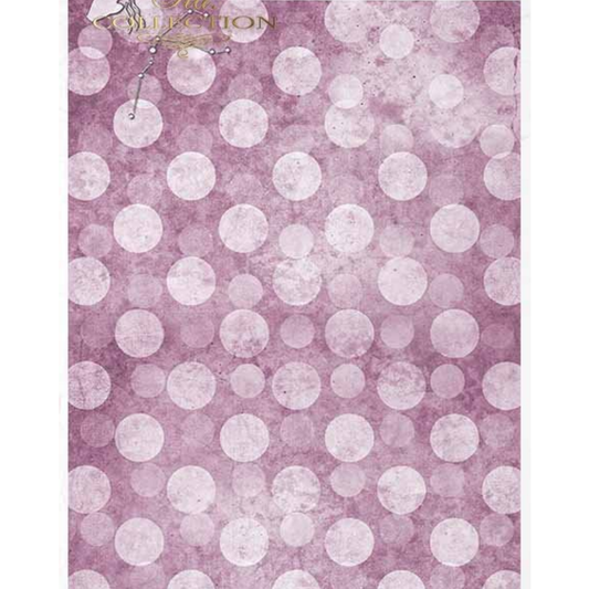 Patterned paper with white polka dots on a pink background.