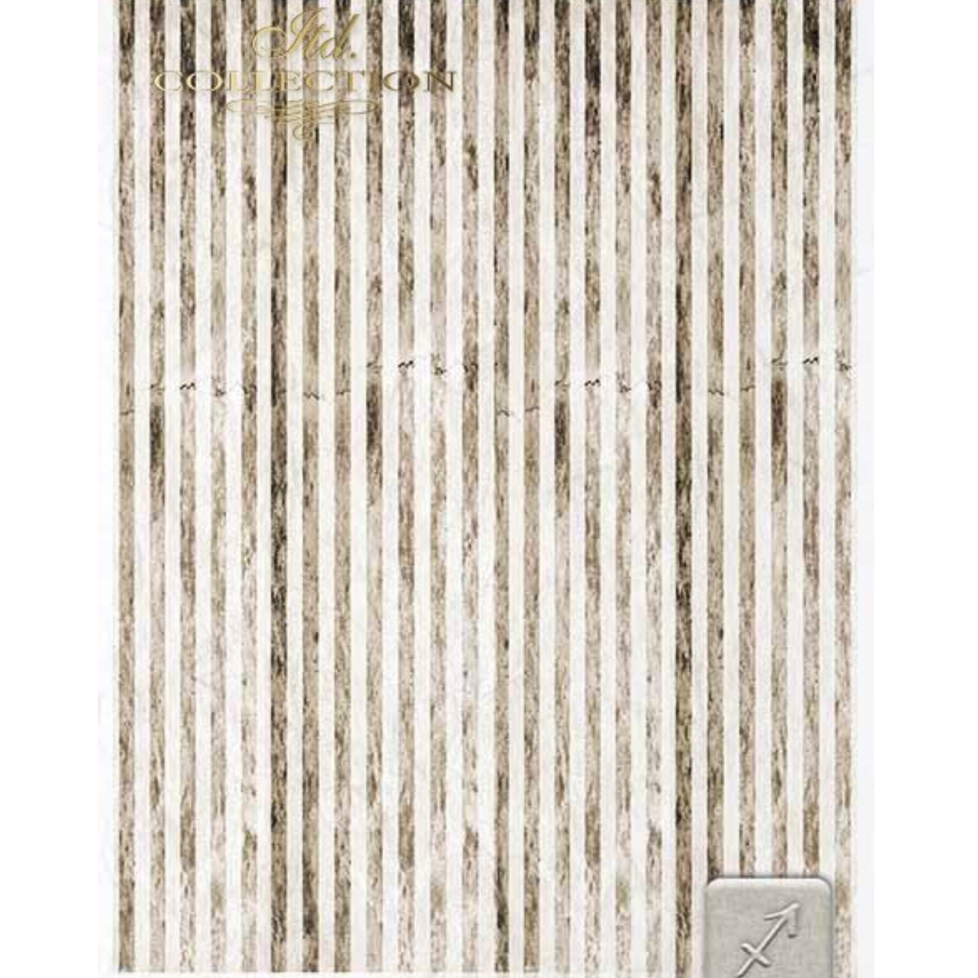 Textured paper with distressed brown stripes on a white background.