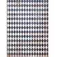 Harlequin patterned paper with blue and beige diamonds on a white background.