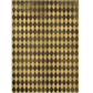 Harlequin patterned paper with gold and brown diamonds.