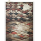 Harlequin patterned paper with two images of diamond patterns in deep tones.