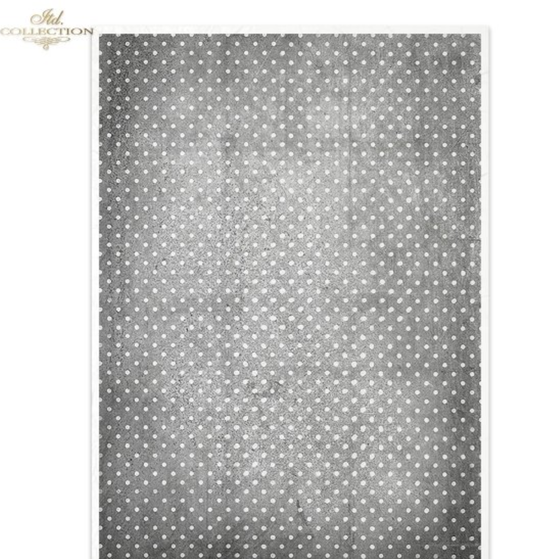 Distressed charcoal colored background paper with white polka dots.