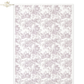 Floral patterned toile style paper in magenta on a white background.