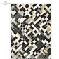 Mosaic patterned tile with black, white, and beige colors on a white background.