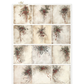 Sheet of twelve images of various holly and berry garlands on a sepia background.