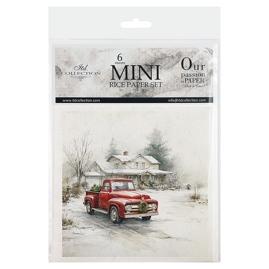 Red Truck Homecoming Mini Rice Paper Set from ITD Collection. Front Cover.