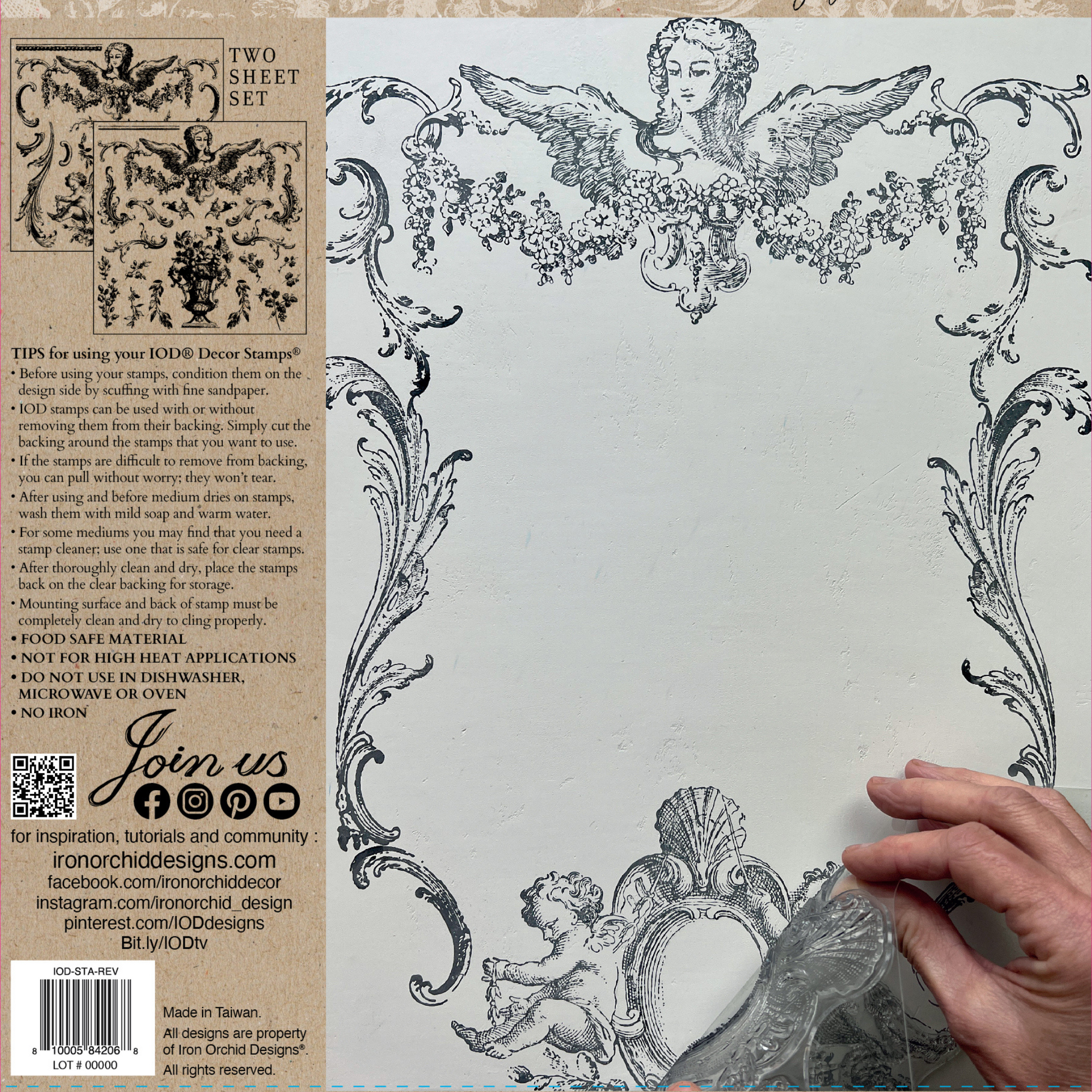 "Reverie" 2 sheet IOD stamp set by Iron Orchid Designs available at Milton's Daughter. Back cover depicted.