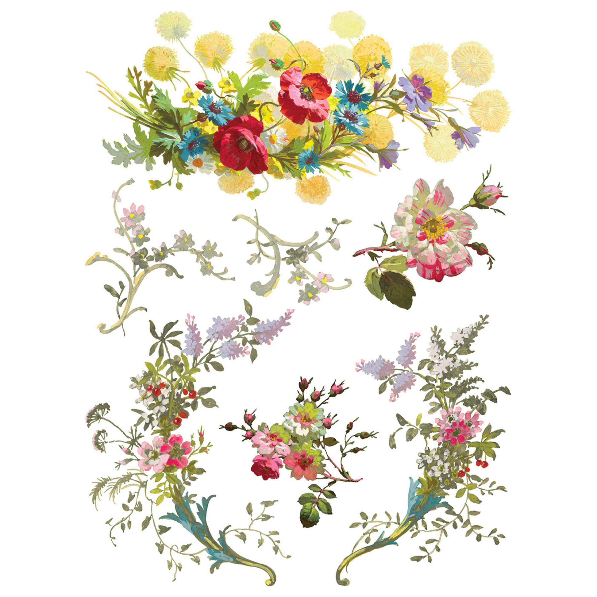 "Saint Germain" IOD Transfer by Iron Orchid Designs. Eight 12" x 16" sheets. Available at Milton's Daughter. Page 6.