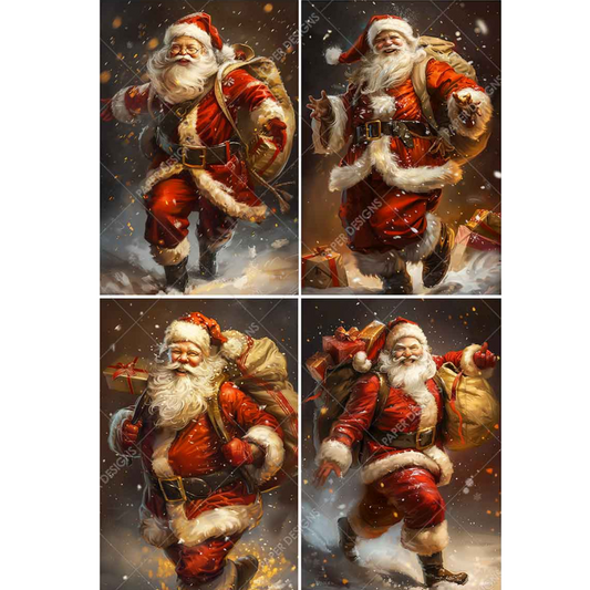 "Santa Delivering Toys 4 Pack" decoupage rice paper by Paper Designs. Available at Milton's Daughter.