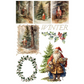 "Santa's Hollow" IOD Transfer by Iron Orchid Designs. Pg 3 of 8.  Available at Milton's Daughter. Elements include vintage-style winter scenes with Santa Claus and holly decorations.