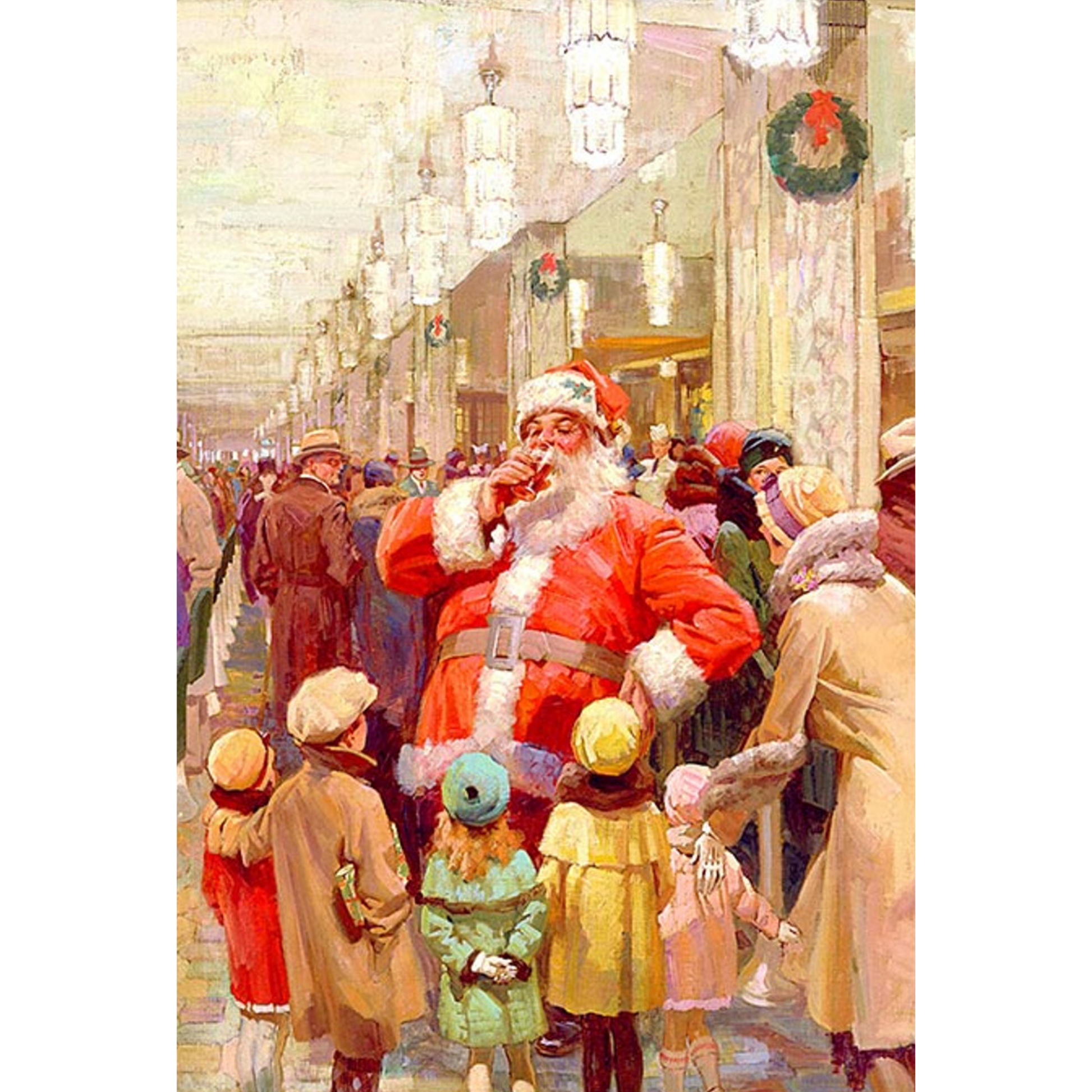 "Santa at the Station With Kids" decoupage rice paper by Paper Designs. Available at Milton's Daughter.