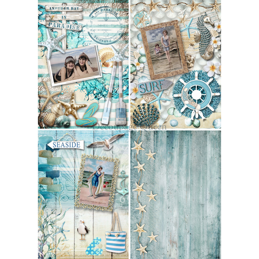 "Seaside 4 Pack" decoupage rice paper by Decoupage Queen. Available at Milton's Daughter.