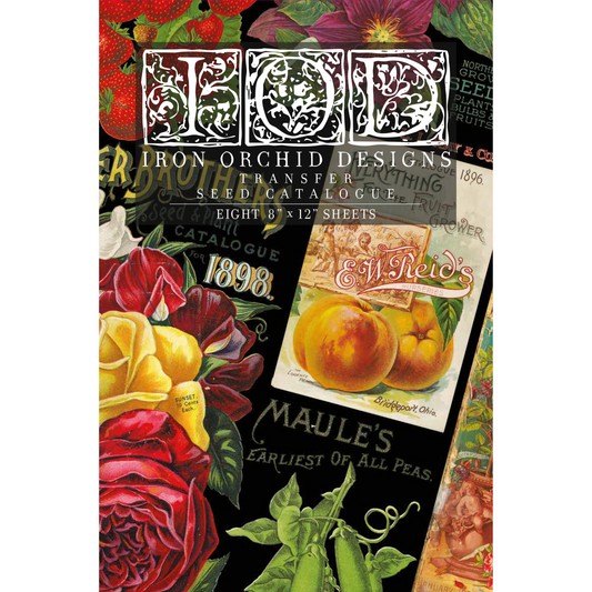 "Seed Catalogue" IOD Transfer by Iron Orchid Designs. Front cover. Available at Milton's Daughter.