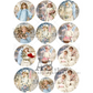 "Shabby Winter Children Round Scenes" decoupage rice paper by AB Studio. Available at Milton's Daughter.