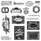 Collection of various vintage style labels and bookplates with frames on a white background.