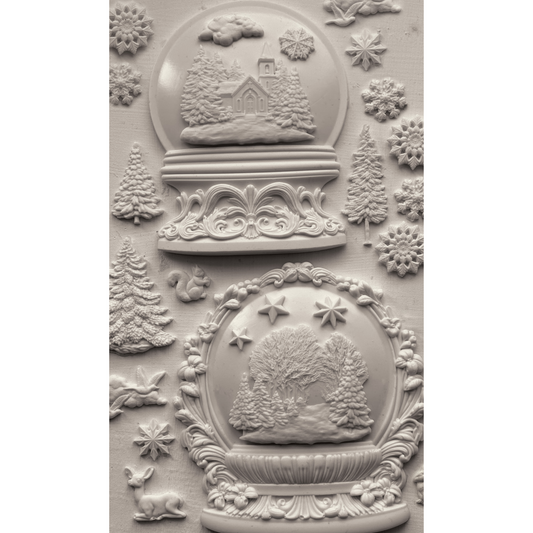 "Snow Globes" IOD Mould by Iron Orchid Designs. Available at Milton's Daughter. Casting example.
