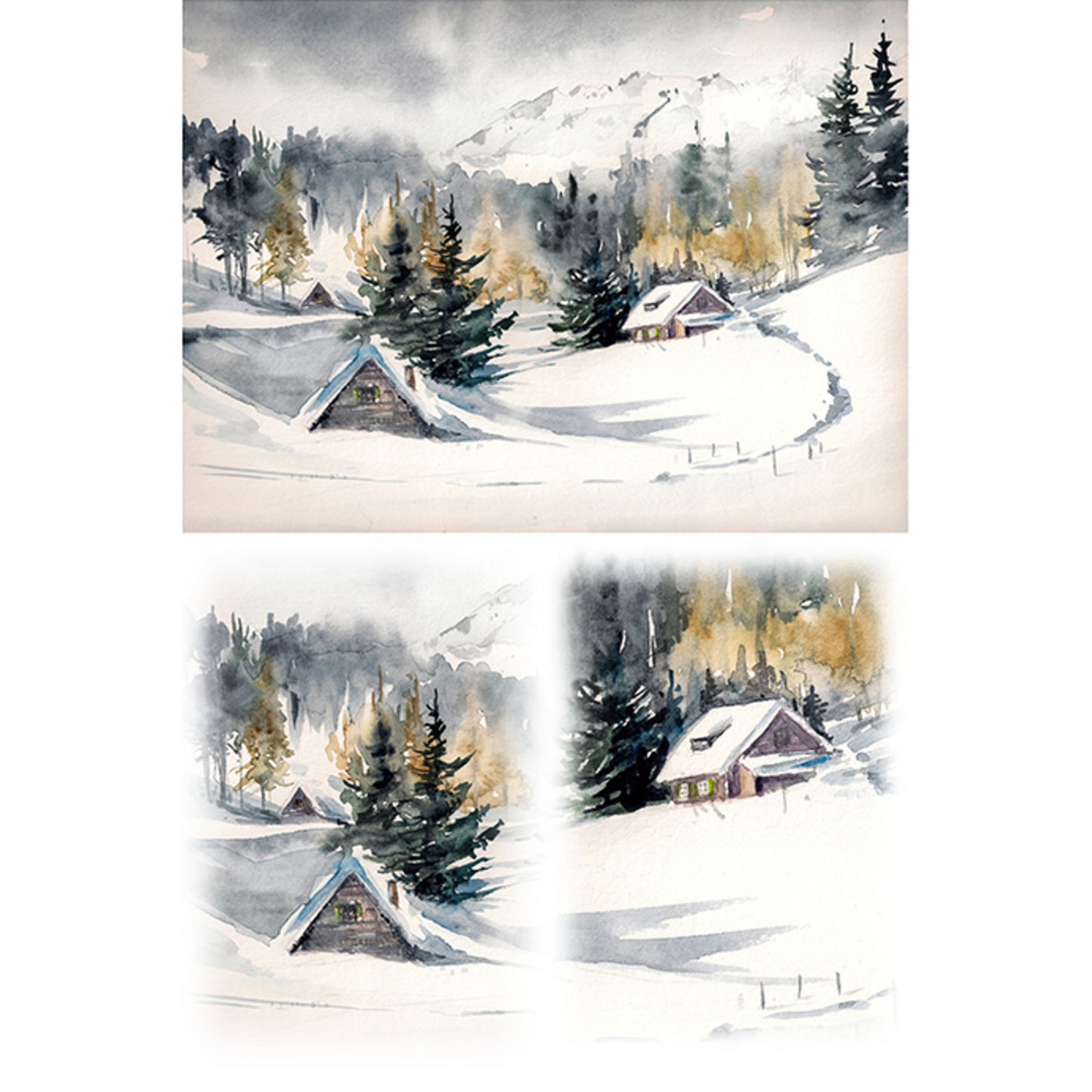  "Snowy Landscape Scene" decoupage rice paper by Paper Designs. Available at Milton's Daughter.