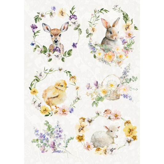 "Spring Animals" decoupage rice paper by Decoupage Queen. Available at Milton's Daughter.