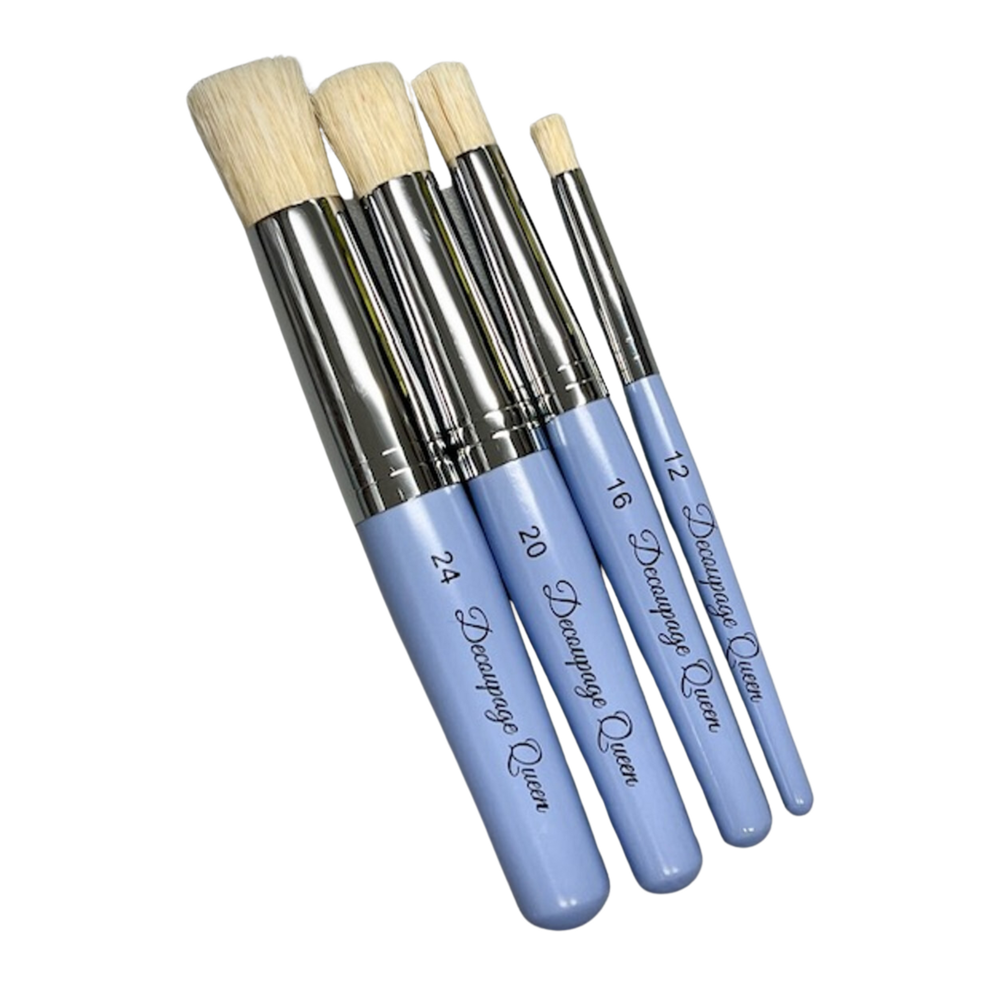 Stencil Brush Kit by Decoupage Queen. Set of 4 stencil brushes in size  12, 16, 20 and 24. Available at Milton's Daughter.