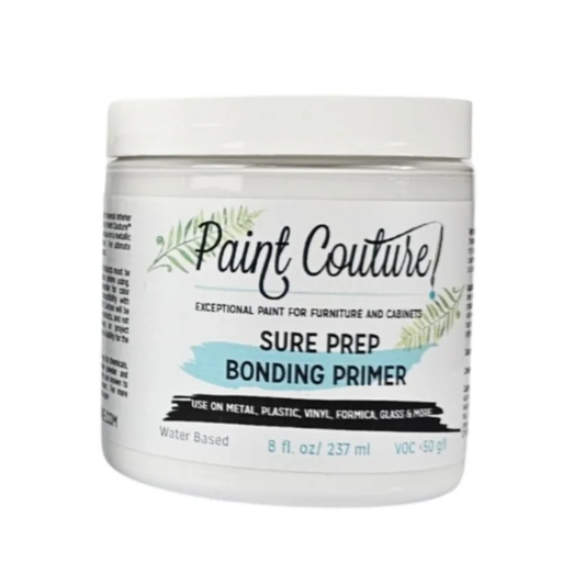 Jar of Paint Couture Sure Prep Bonding Primer on a white background