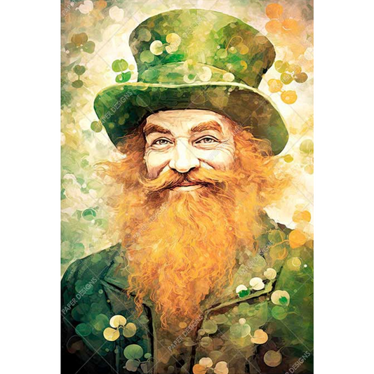 "The Happy Leprechaun" decoupage rice paper by Paper Designs. Available at Milton's Daughter.