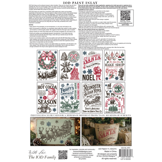 IOD Paint Inlay The North Pole Co.  Back cover.