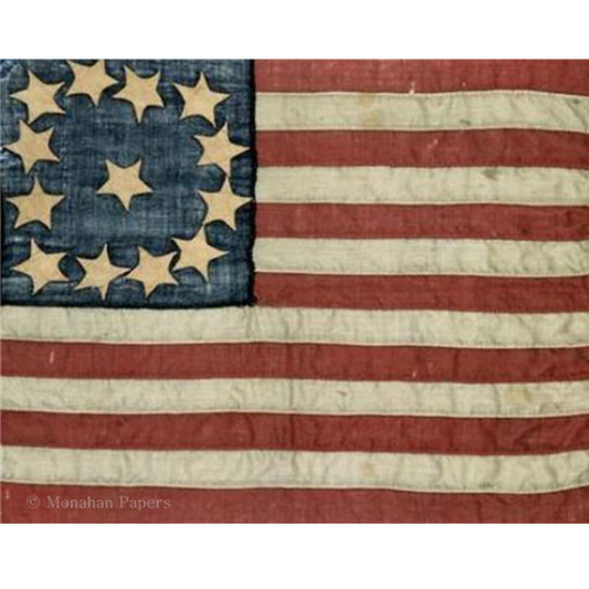 "Thirteen Star Flag" decoupage paper by Monahan Papers. 11" x 17" available at Milton's Daughter.