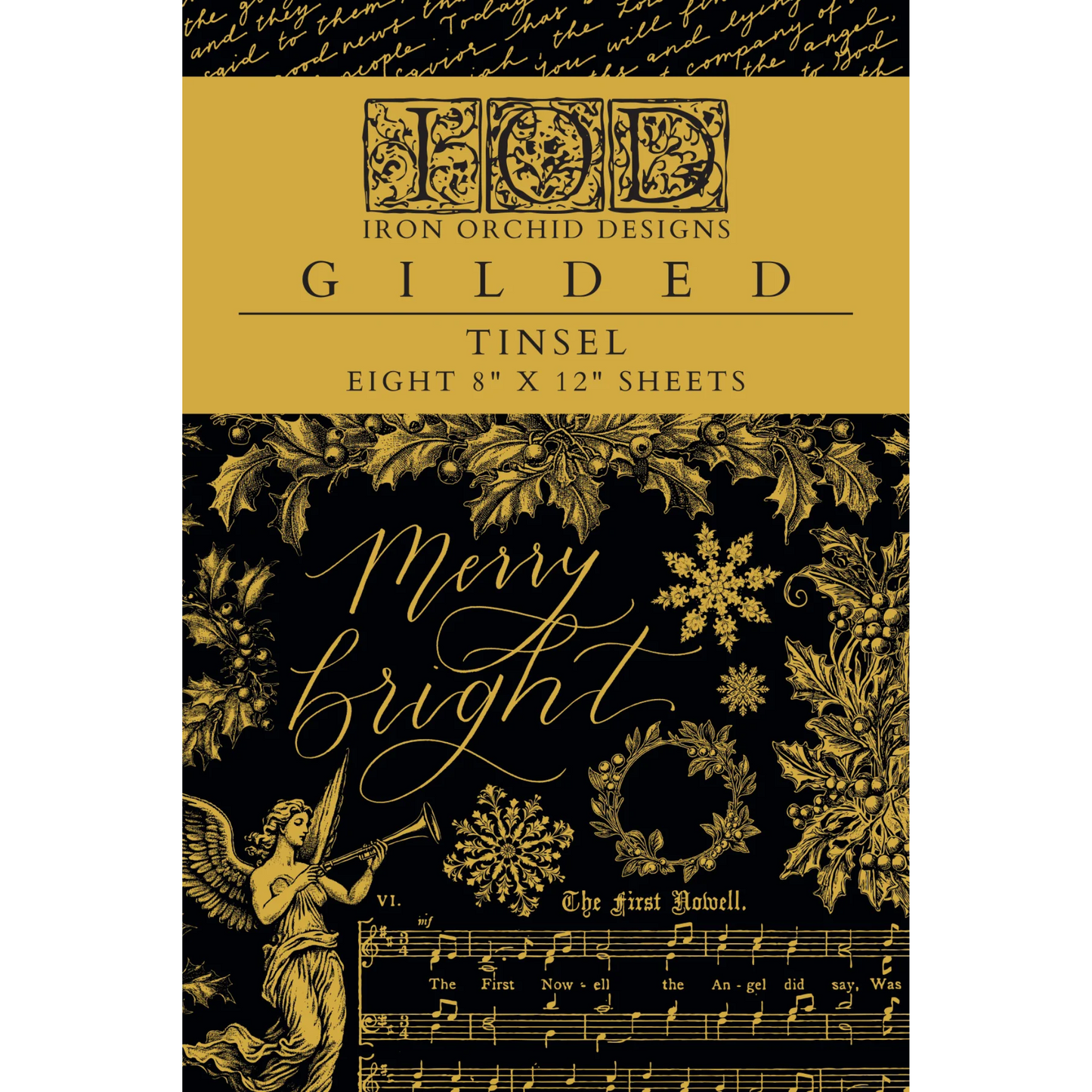 "Tinsel" IOD Gilded Foil Transfer by Iron Orchid Designs. Front cover. Available at Milton's Daughter.