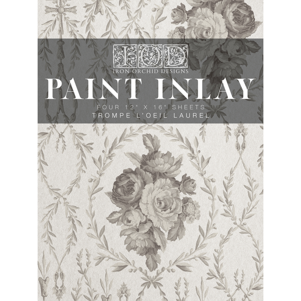 Trompe L'oeil Laurel -IOD Paint Inlay by Iron Orchid Designs