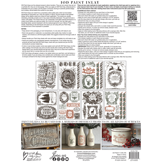 "Twelfth Night" IOD Paint Inlay by Iron Orchid Designs. Back Cover. Available at Milton's Daughter.
