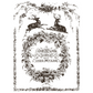 "Twelfth Night" IOD Paint Inlay by Iron Orchid Designs. Pg 4 of 8. Available at Milton's Daughter. Vintage-style Christmas design with deer and floral wreath in black.