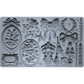 "Victoriana" IOD Silicone Mould by Iron Orchid Designs. Available at Milton's Daughter. Decorative mold with florals, tassels and cameos.