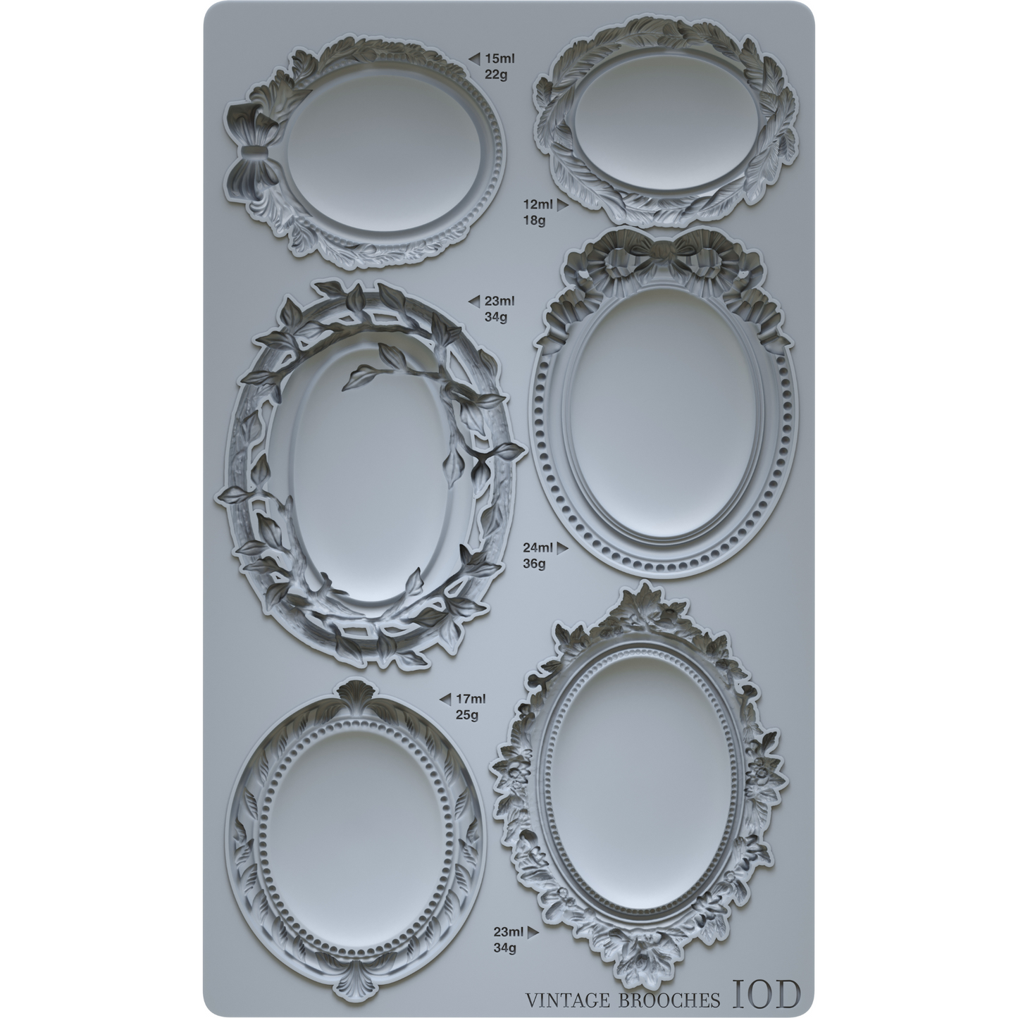 "Vintage Brooches" IOD Decor Mould by Iron Orchid Designs. Available at Milton's Daughter. Product Image.