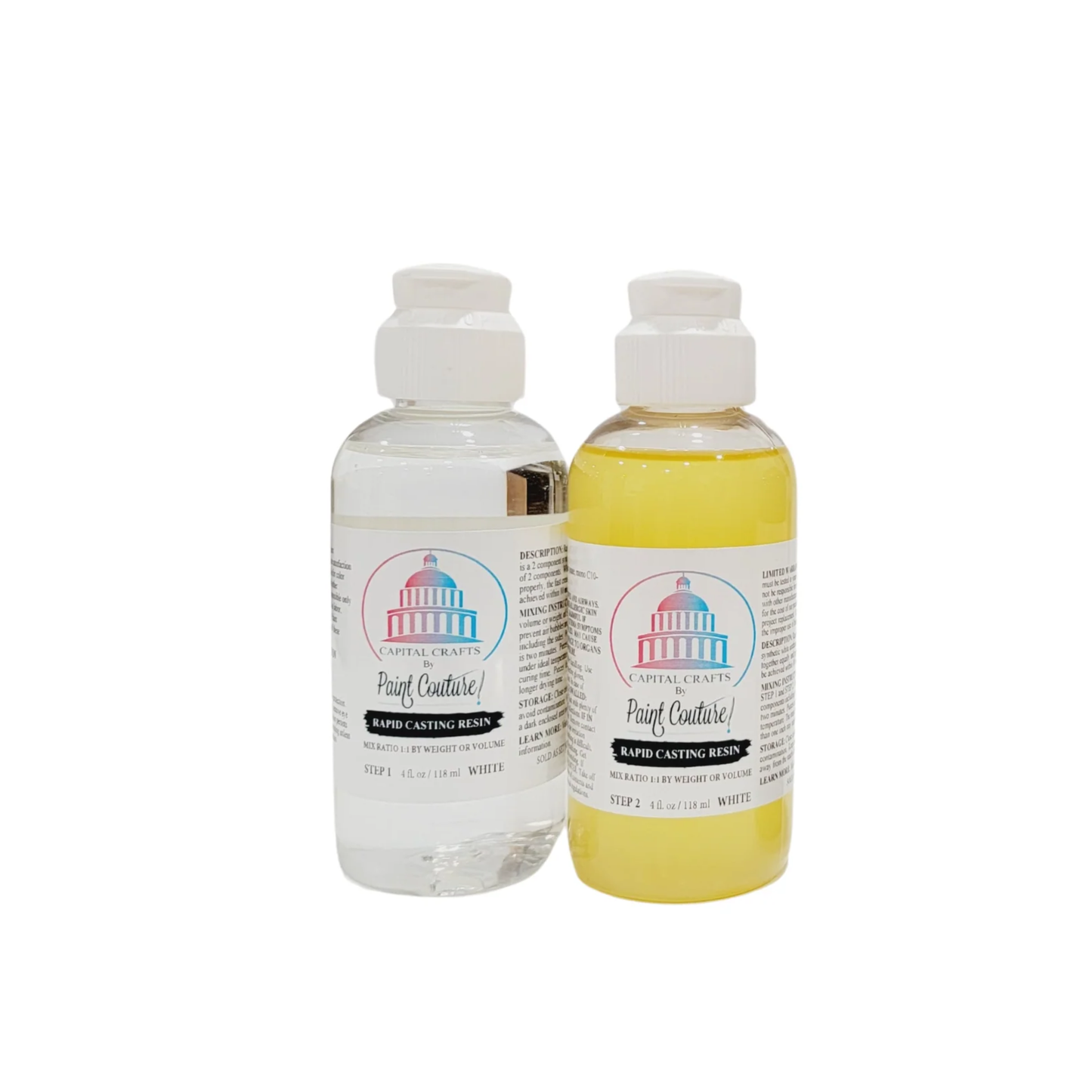 Paint Couture White Rapid Casting Resin . Step 1 and Step 2.  8 oz set.