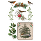 "Winter Botanist" IOD Transfer by Iron Orchid Designs. Pg 8 of 8. Available at Milton's Daughter. Decorative design elements with birds, flowers, and a tree.