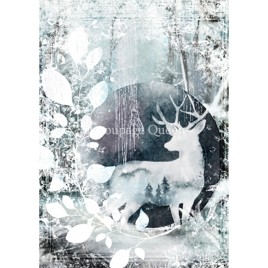 "Winter Stag" decoupage rice paper by Decoupage Queen. Available at Milton's Daughter.