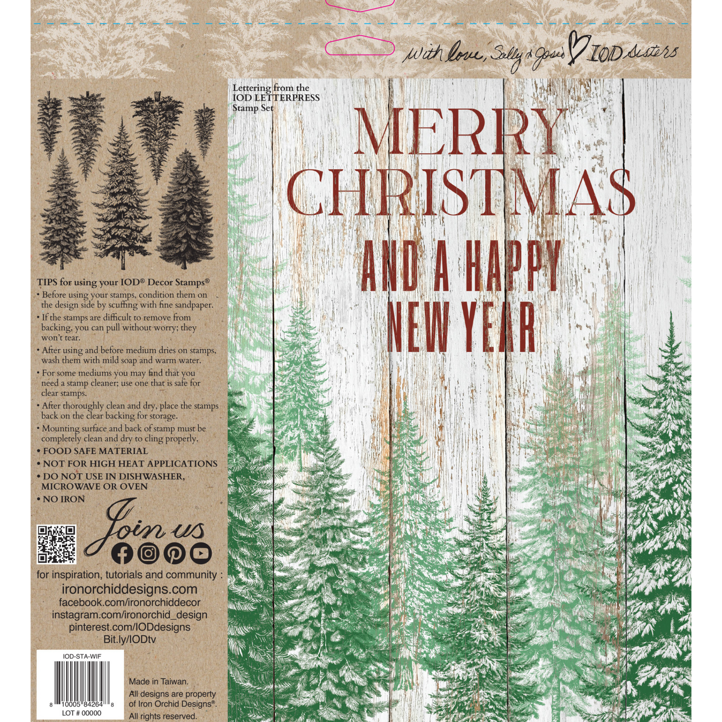 "Winter Forest"  IOD stamp by Iron Orchid Designs. SIngle sheet. Back Cover. Available at Milton's Daughter.