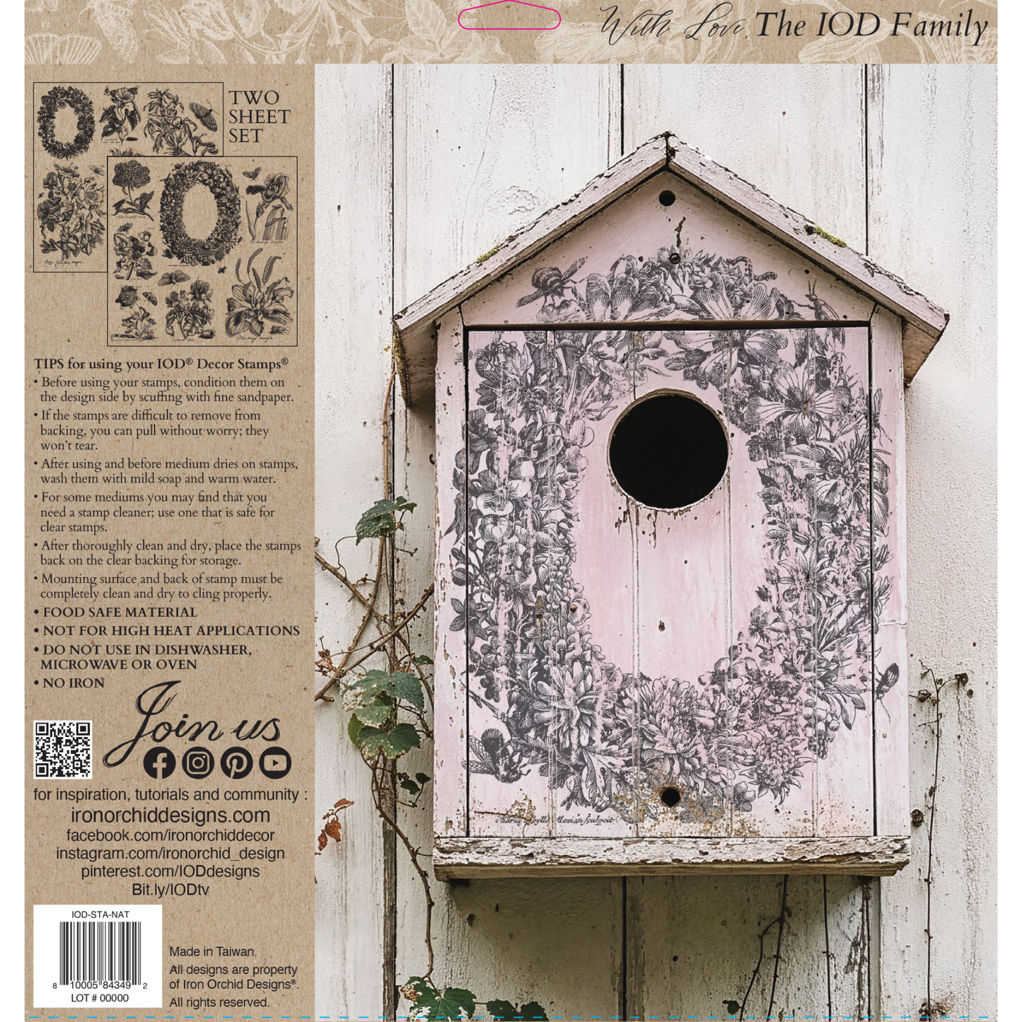 Nature's Etchings IOD Stamp by Iron Orchid Designs. Back Cover. 