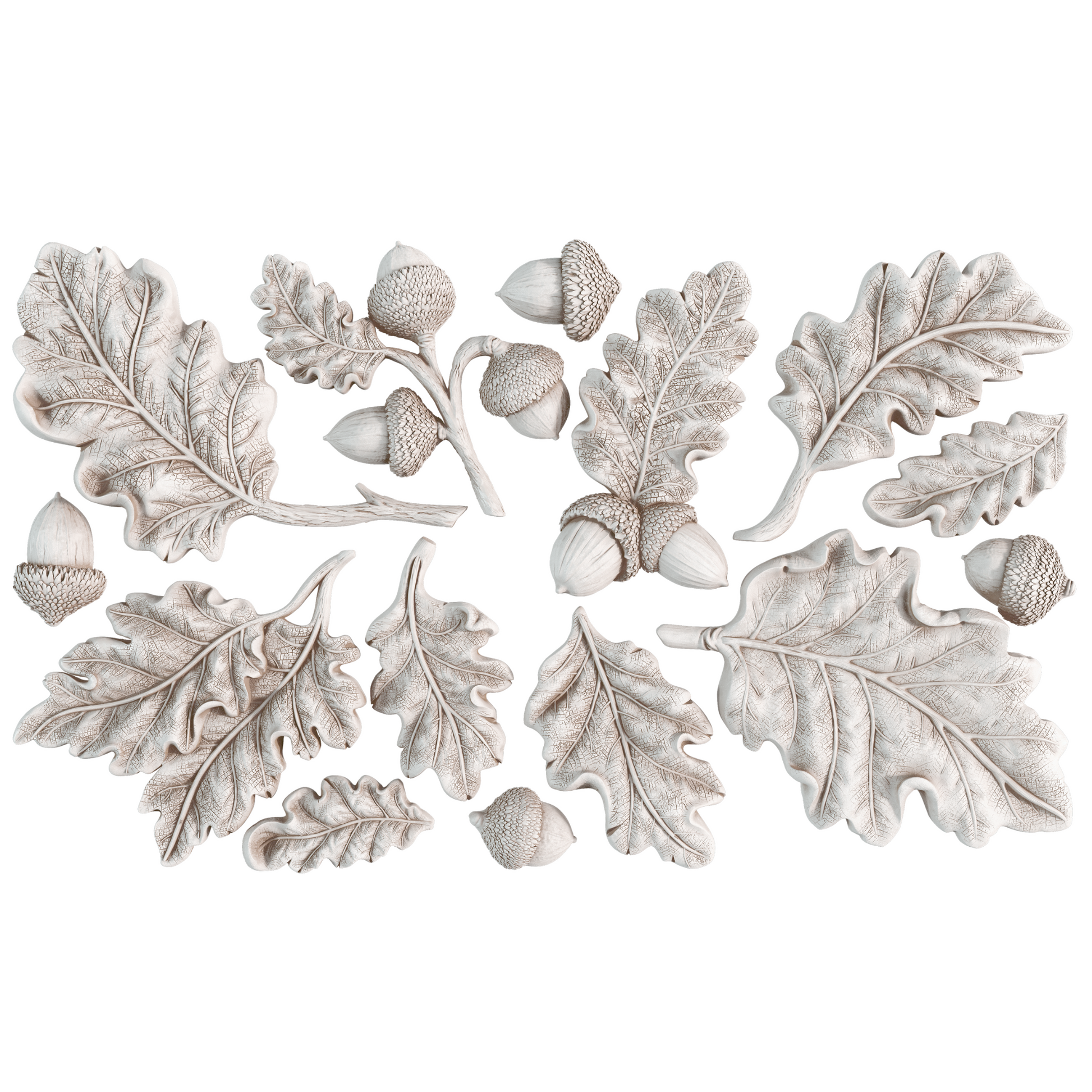 "Oak Leaves & Acorns" IOD Decor Mould by Iron Orchid Designs. 6" x 10" silicone mould available at Milton's Daughter. Casting #1.