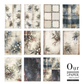 Winter's Tale In Blue Decoupage Rice Paper Set.  Back cover 11 page detail.