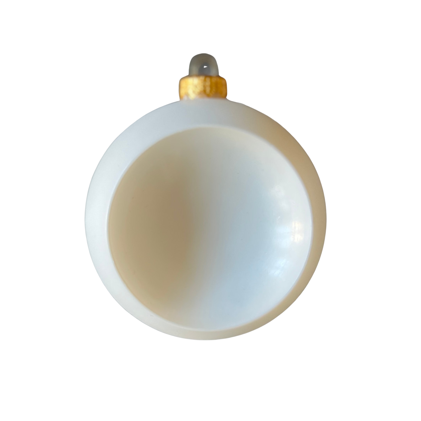 White Concave Plastic Bauble