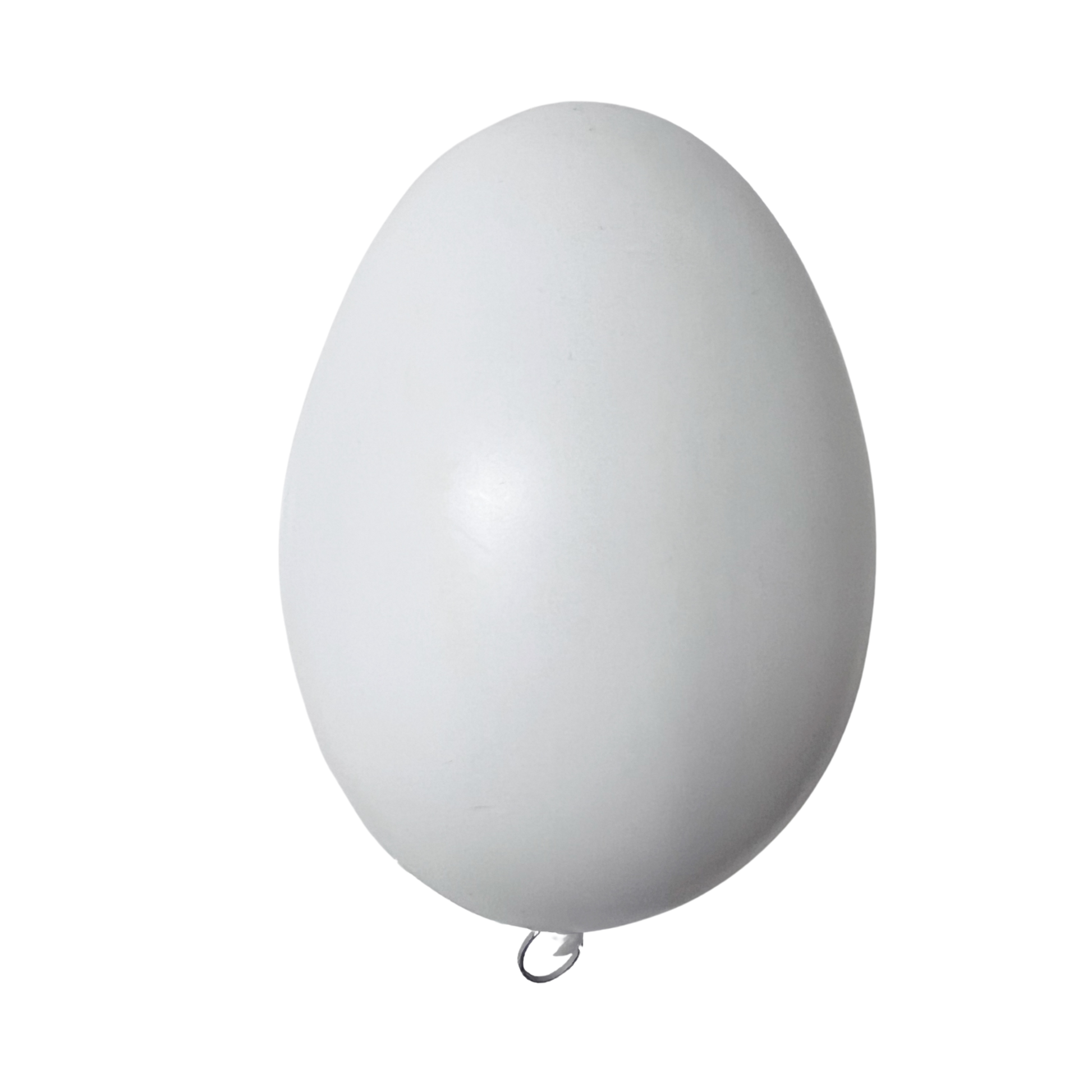 white egg shaped ornament on white background.