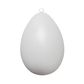 White hanging egg-shaped object on a white background