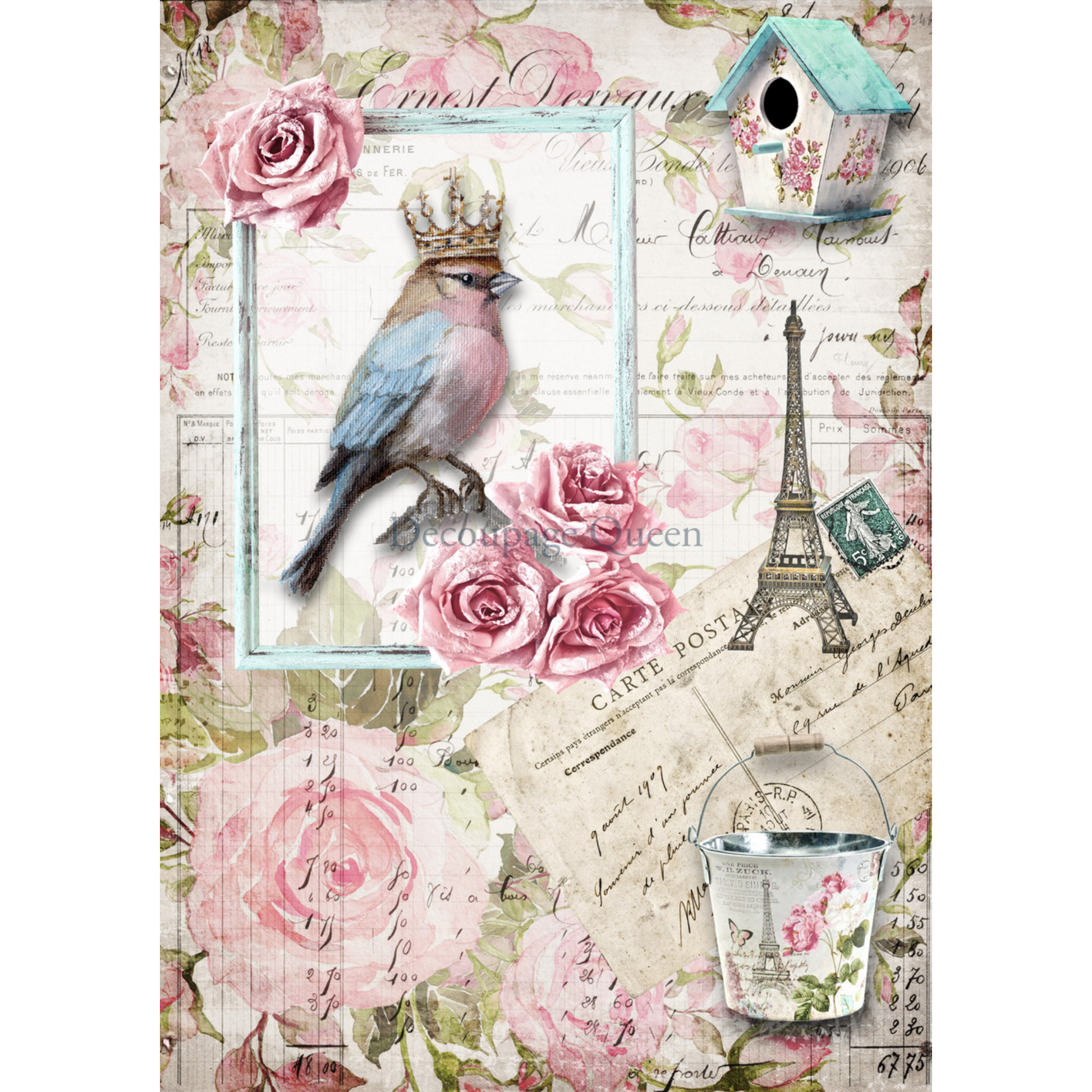 "Forever Yours" decoupage rice paper by Decoupage Queen. Available at Milton's Daughter.