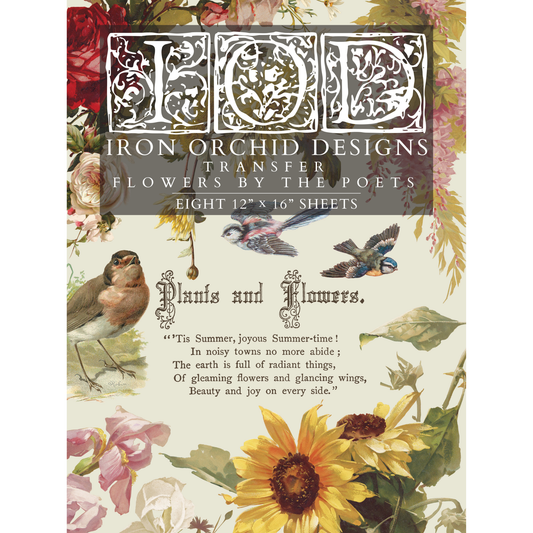 Flowers By The Poets IOD Transfer by Iron Orchid Designs. Front cover.