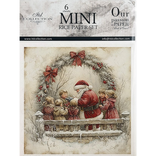 "Holiday Carolers" mini rice paper set by ITD Collection. Front cover.